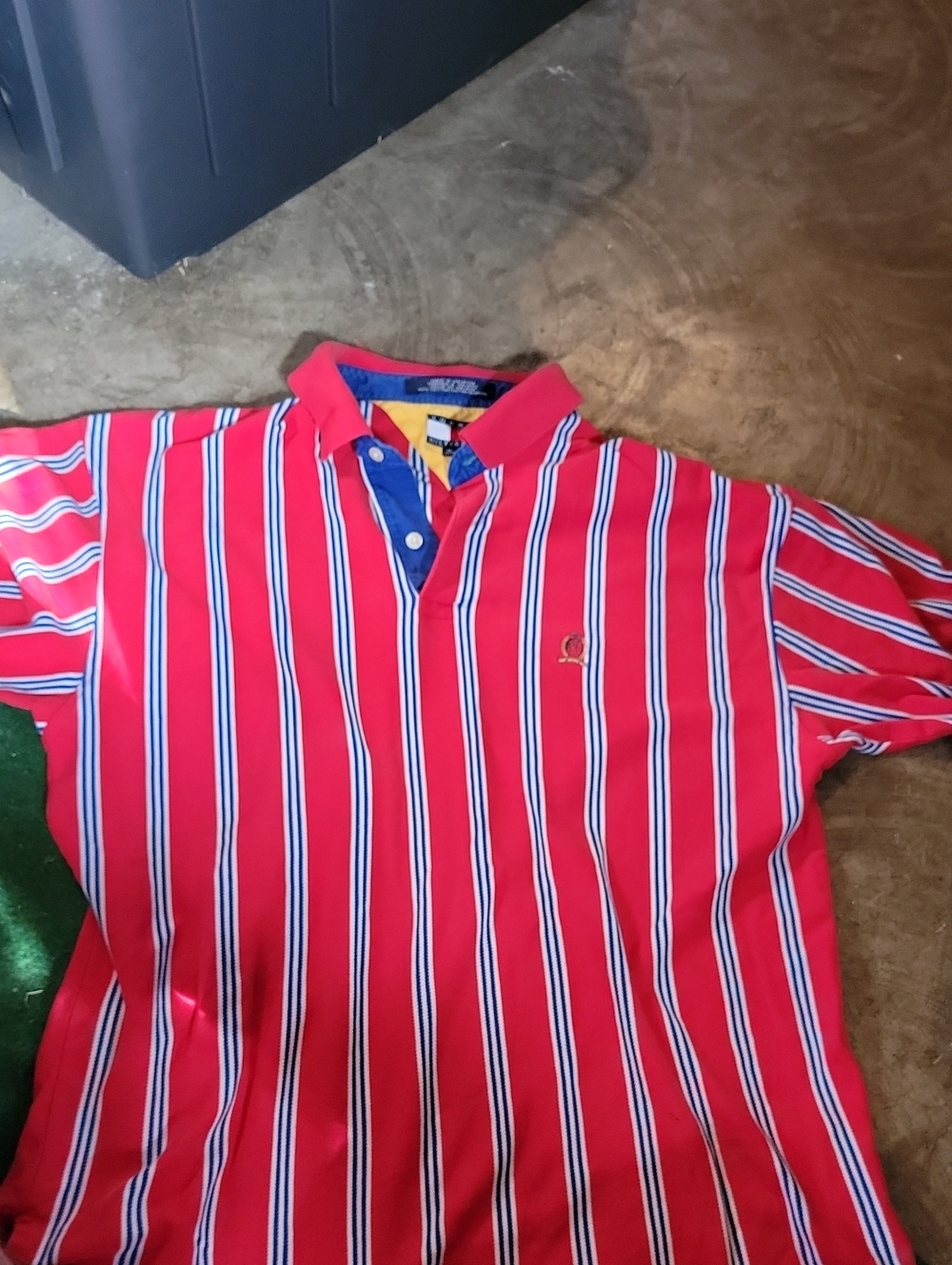 Red Striped Polo Shirt by Tommy Hilfiger